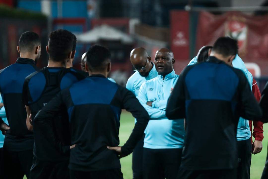 Mosimane Holds Tactical Session For His Players